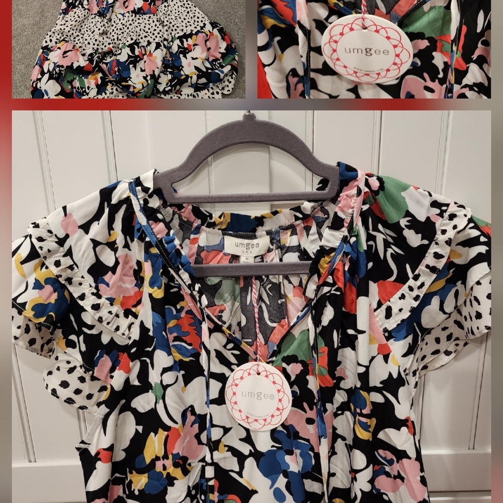 Umgee Multicolor Floral Ruffle Dress